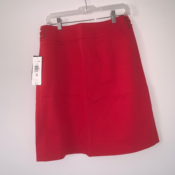 Red Straight Skirt - Picture 2 of 7